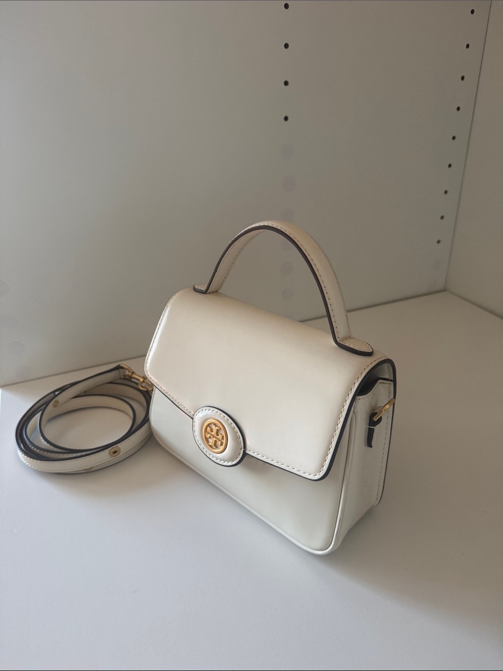 Tory Burch Small Robinson Spazzolato Top Handle Bag - Picture 4 of 11